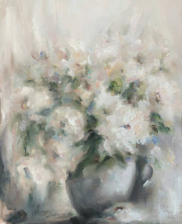 Original Floral Painting by Kseniya Liakhova | Abstract Expressionism Art on Canvas | Floral still life. Bouquet of flowers in a vase