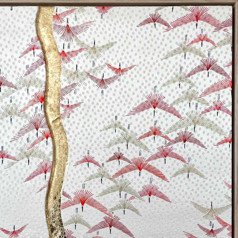 Original Abstract Animal Mixed Media by Lena Okamoto