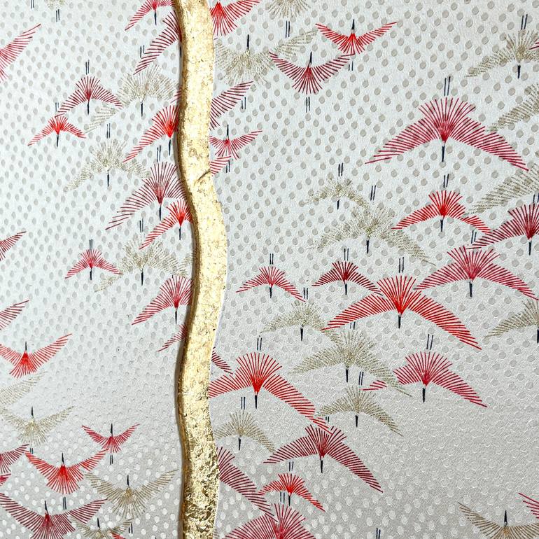 Original Abstract Animal Mixed Media by Lena Okamoto