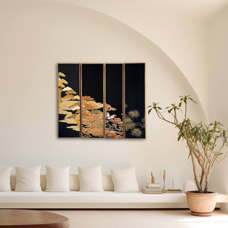 Original Minimalism Nature Mixed Media by Lena Okamoto