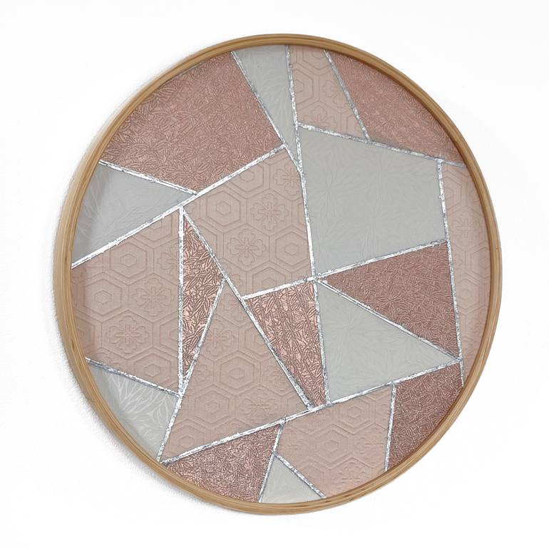 Original Abstract Geometric Mixed Media by Lena Okamoto