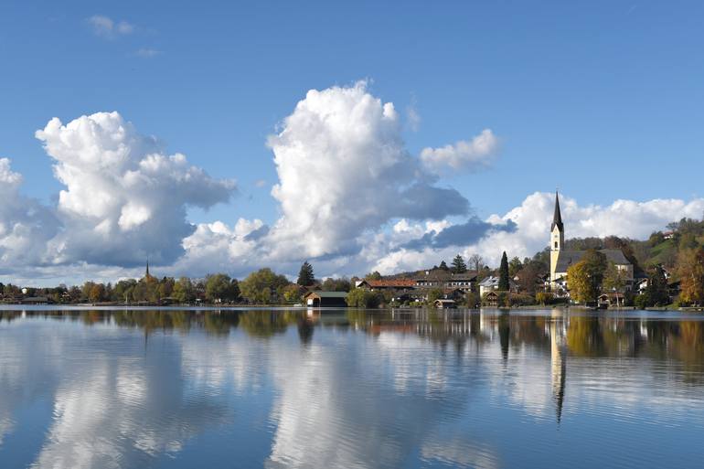 Original Landscape Photography by Paul Kadlcak | Contemporary Art on Paper | Sunny Autumn Day by the Lake #1