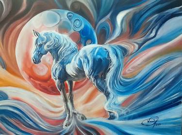 Original Abstract Expressionism Horse Paintings by Diego Naranjo