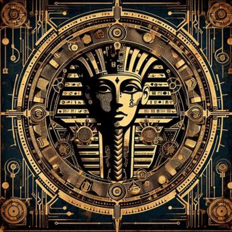 Egyptian Steampunk Hieroglyphs - Print