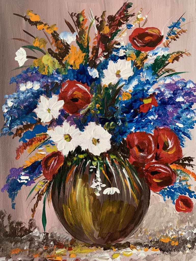 Original Floral Painting by mariam jojishvili