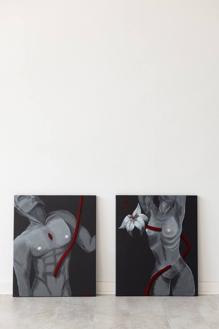 Original Symbolism Love Painting by Veronika Filicheva