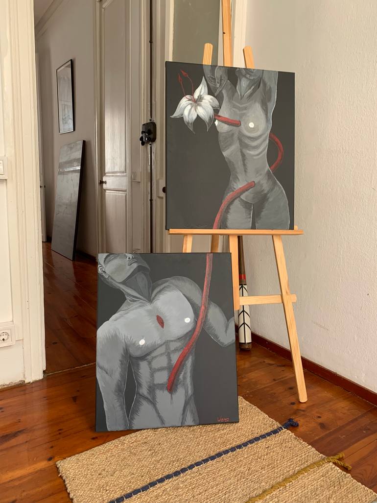 Original Symbolism Love Painting by Veronika Filicheva