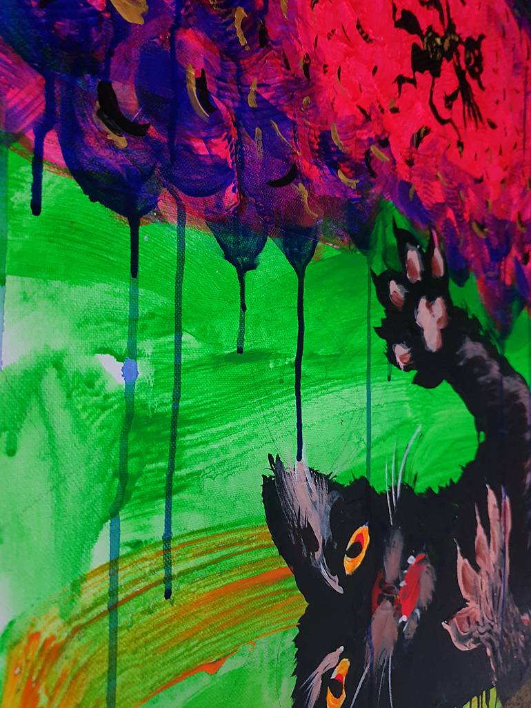 Original Contemporary Cats Painting by Kanat Ibragimov