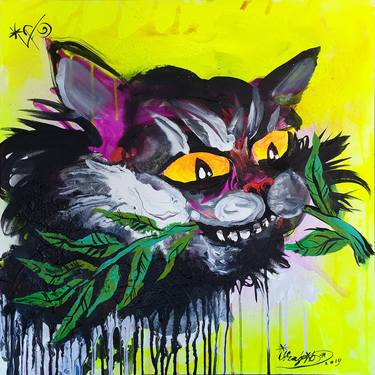 Original Cats Paintings by Kenneth Abraham