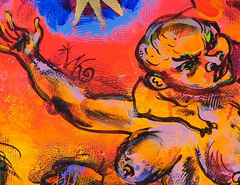 Original Fauvism Classical Mythology Painting by Kanat Ibragimov