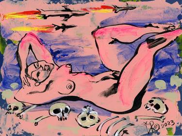 Print of Expressionism Erotic Mixed Media by Kenneth Abraham