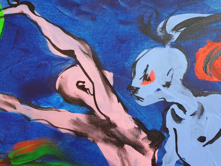 Original Expressionism Erotic Painting by Kenneth Abraham