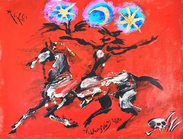 Original Expressionism Horse Paintings by Kenneth Abraham
