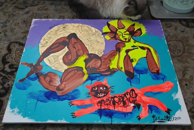 Original Expressionism Erotic Painting by Kanat Ibragimov