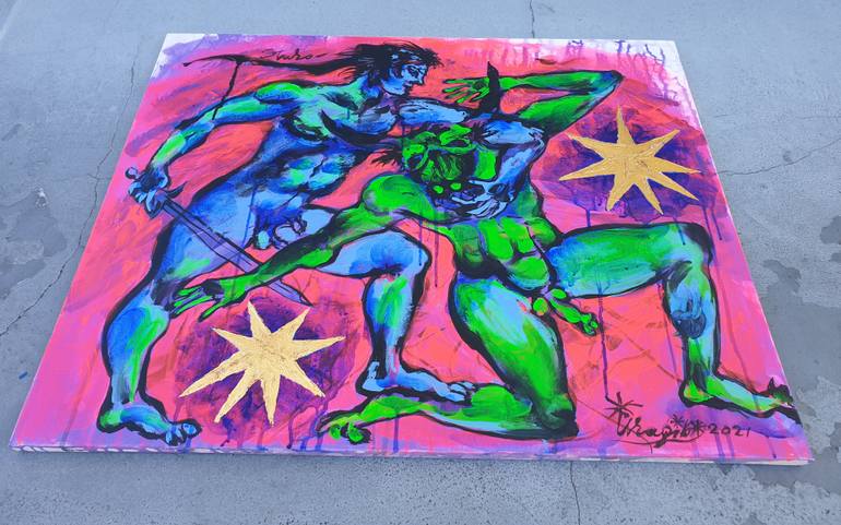 Original Expressionism Classical Mythology Painting by Kanat Ibragimov