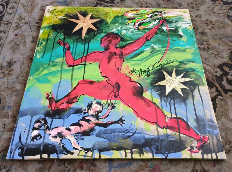 Original Expressionism Classical Mythology Painting by Kenneth Abraham