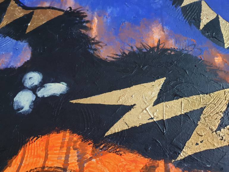 Original Expressionism Cats Painting by Kanat Ibragimov