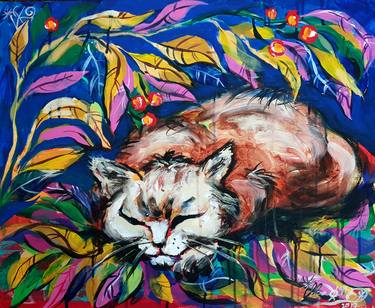 Original Cats Paintings by Kenneth Abraham