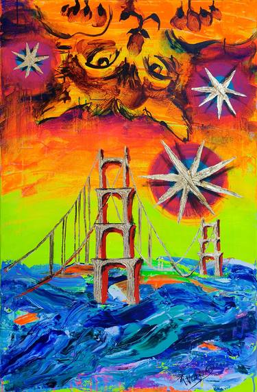 Original Contemporary Cats Paintings by Kenneth Abraham