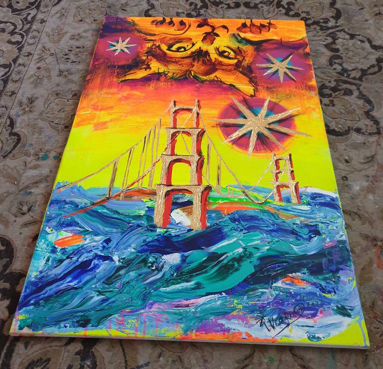 Original Contemporary Cats Painting by Kanat Ibragimov