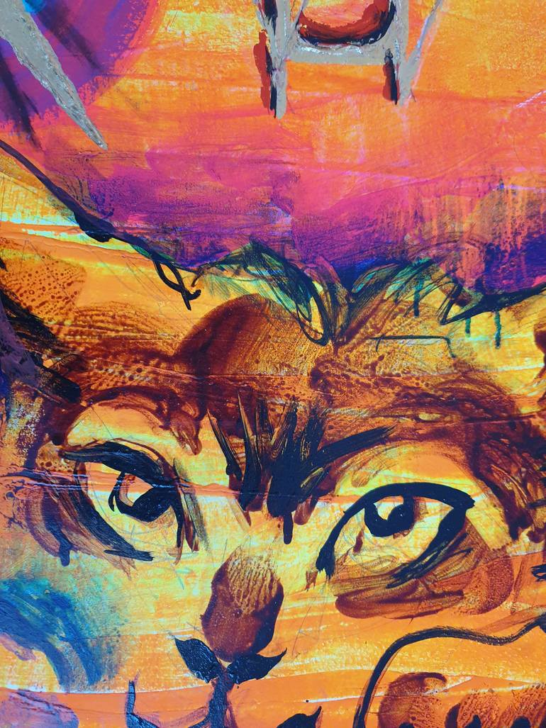 Original Contemporary Cats Painting by Kanat Ibragimov