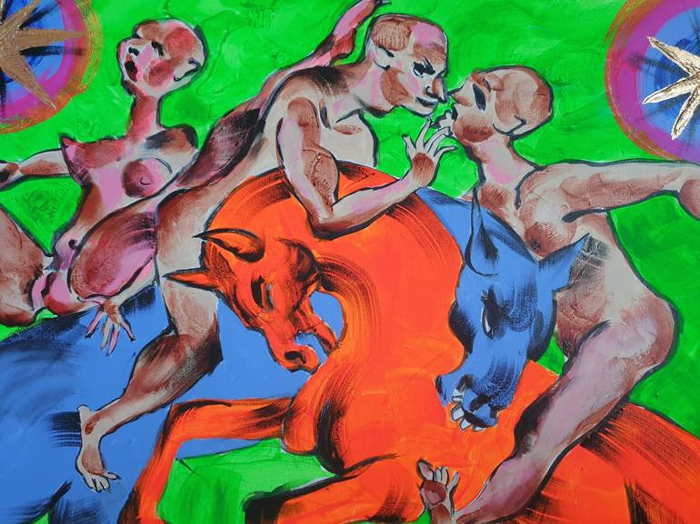 Original Expressionism Erotic Painting by Kenneth Abraham