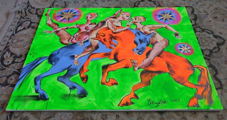 Original Expressionism Erotic Painting by Kanat Ibragimov