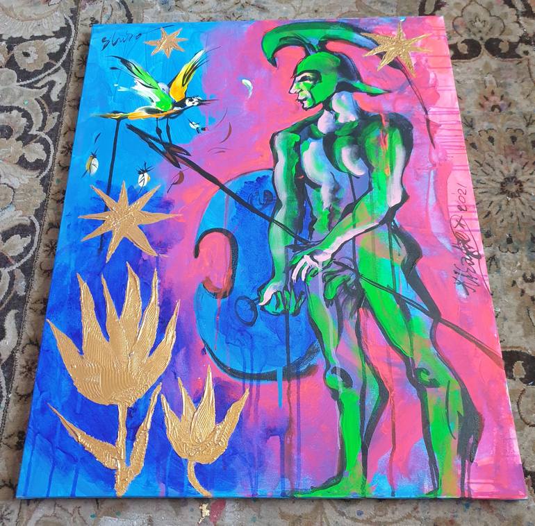 Original Expressionism Classical Mythology Painting by Kenneth Abraham