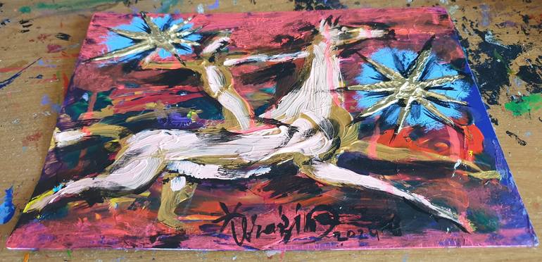 Original Contemporary Classical Mythology Mixed Media by Kenneth Abraham