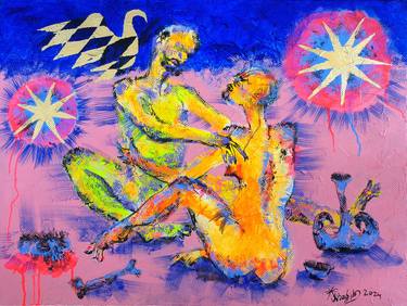 Original Contemporary Love Painting by Kenneth Abraham