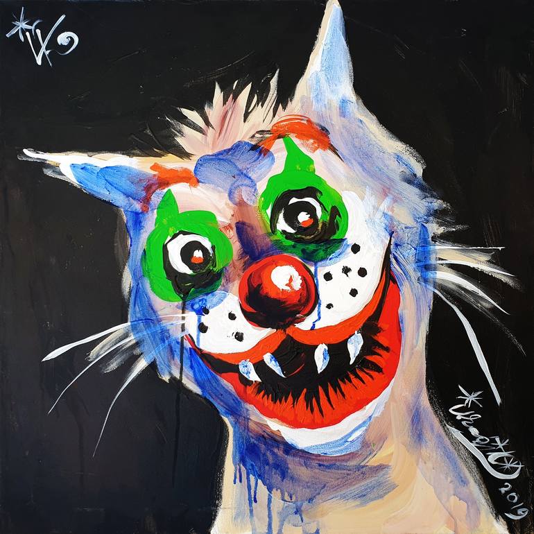 Print of Contemporary Cats Paintings by Kenneth Abraham