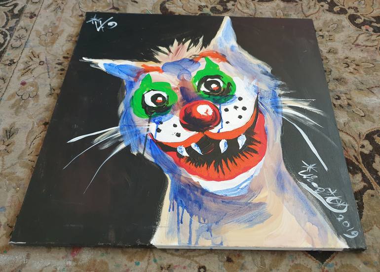 Original Contemporary Cats Painting by Kanat Ibragimov