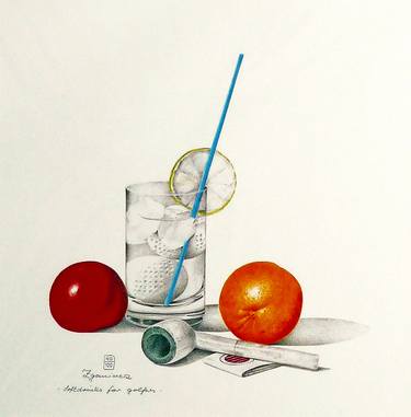 Original Realism Still Life Printmaking by Werner Zganiacz