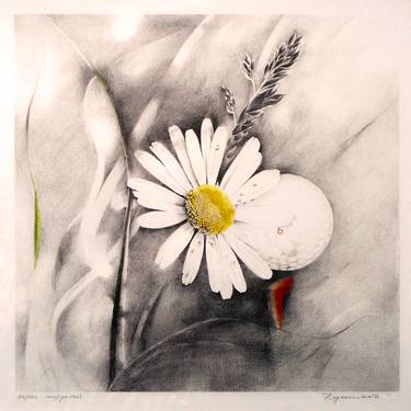 Original Realism Floral Printmaking by Werner Zganiacz