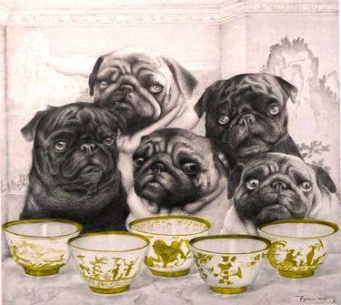 Original Realism Dogs Printmaking by Werner Zganiacz