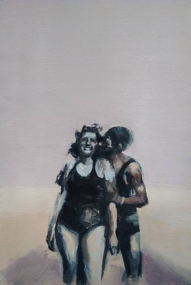 Original Figurative Beach Paintings by Elia Abuchaibe