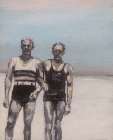 Original Figurative Beach Paintings by Elia Abuchaibe