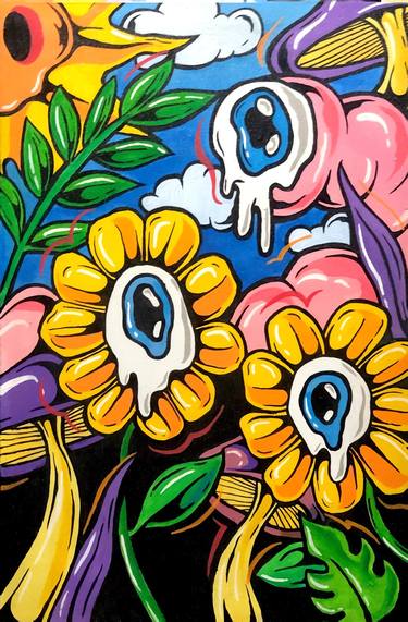 Original Street Art Floral Paintings by fuckyeah dizzy