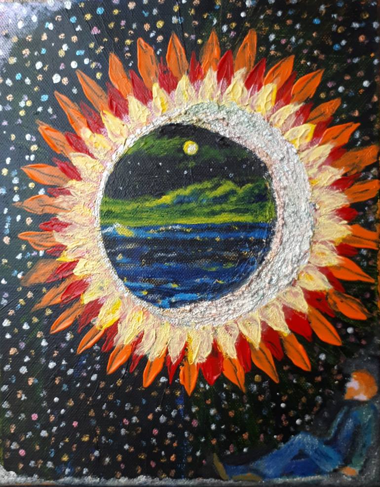 Original Conceptual Outer Space Painting by Carina Sanchez