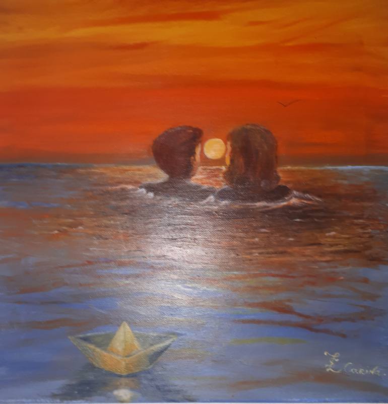 Original Figurative Love Painting by Carina Sanchez