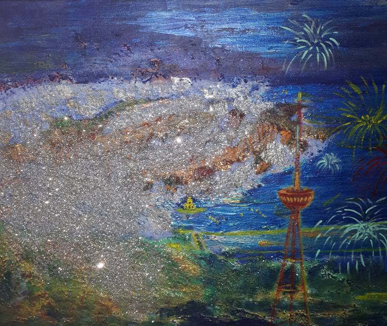 Original Contemporary Cities Painting by Carina Sanchez
