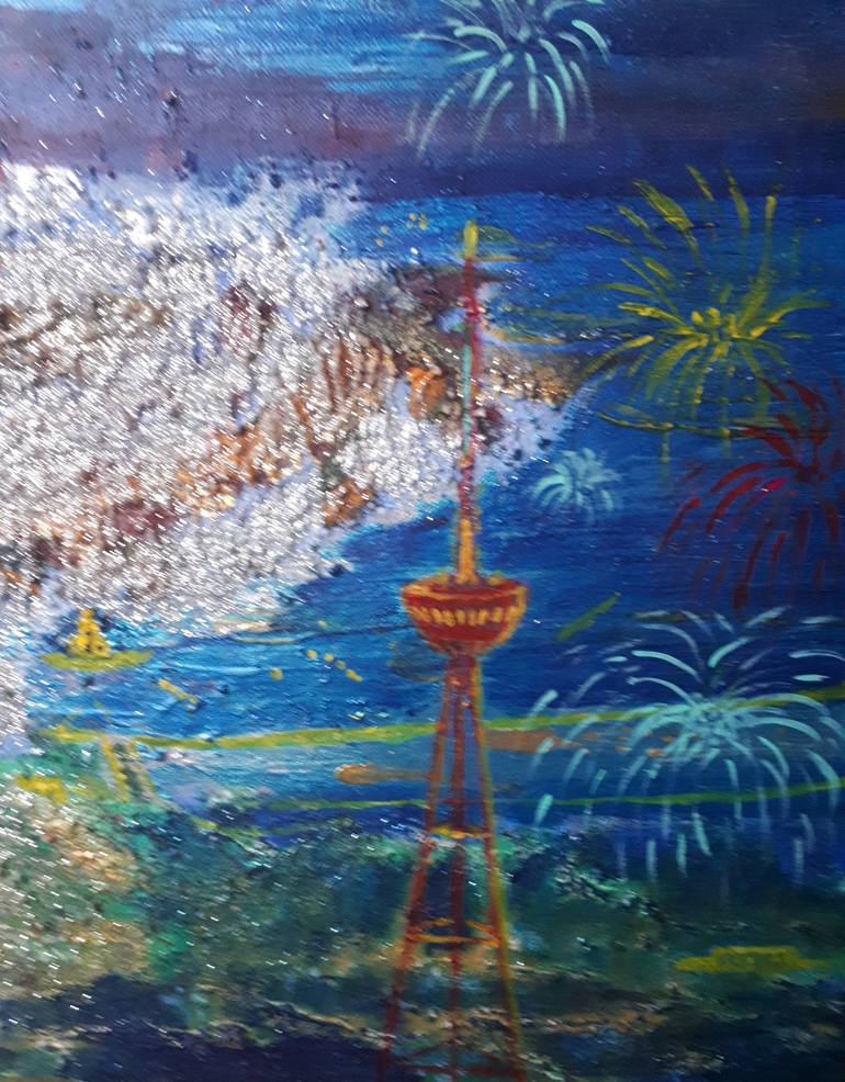 Original Contemporary Cities Painting by Carina Sanchez