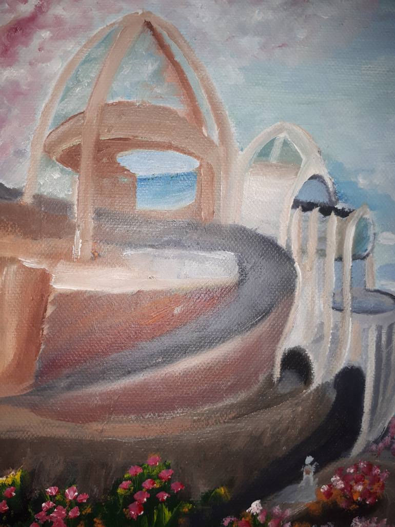 Original Abstract Expressionism Architecture Painting by Carina Sanchez