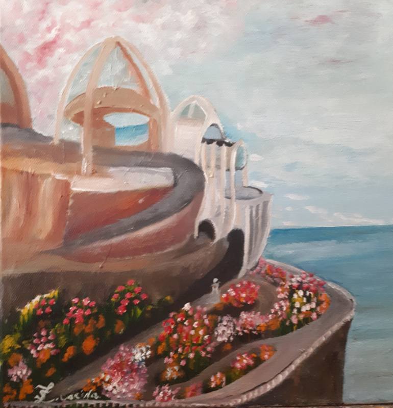 Original Abstract Expressionism Architecture Painting by Carina Sanchez
