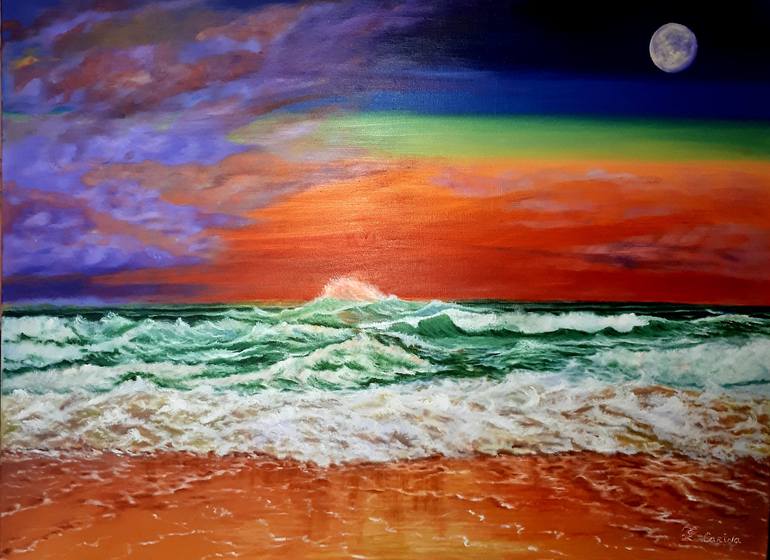 Original Photorealism Beach Painting by Carina Sanchez