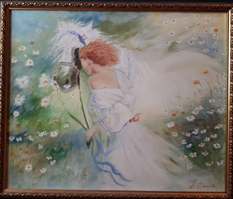 Original Impressionism Women Painting by Carina Sanchez