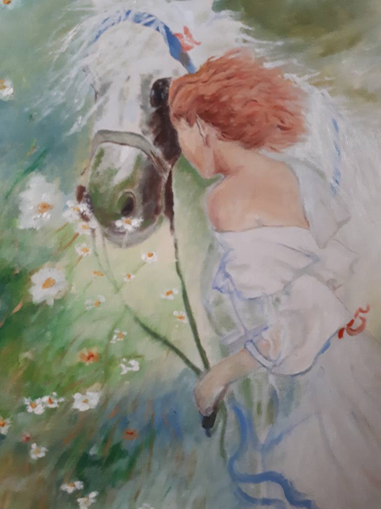 Original Impressionism Women Painting by Carina Sanchez