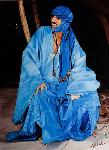 Blue Bedouin: "A Masterwork Oil Painting by John Nazal" thumb