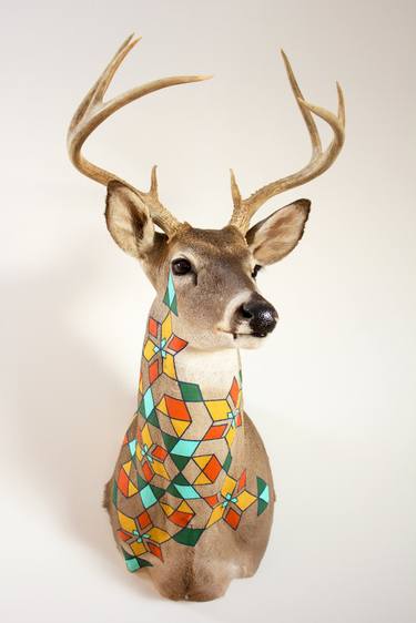 Original Geometric Animal Mixed Media by Cassandra Smith