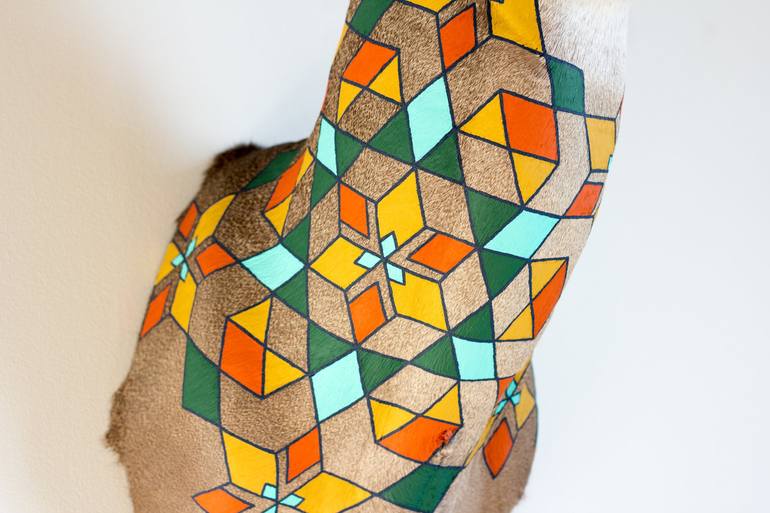 Original Geometric Animal Mixed Media by Cassandra Smith